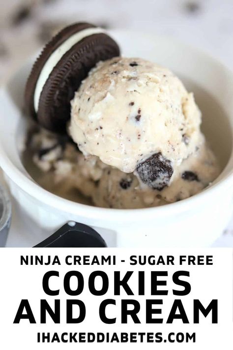 Whipped Icing Recipes, Oreo Ice Cream Recipe, Healthy Protein Desserts, Ninja Ice Cream Recipe, Cookies And Cream Ice Cream, Protein Ice Cream Recipe, Sugar Free Ice Cream, Dairy Free Cookies, Oreo Ice Cream