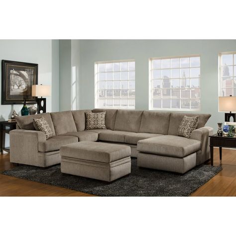 Chelsea Home Furniture Louis Sectional Sofa Tan Couches, Apartment Paint, Tan Walls, Basement Furniture, Gray Sectional, 2 Piece Sectional Sofa, Grey Sectional Sofa, Grey Sectional, Sectional Slipcover