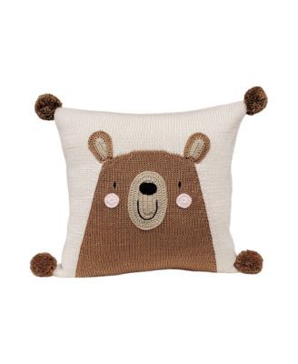 Children's knit throw pillow. Bear Nursery Theme, Teddy Bear Pillow, Teddy Bear Face, Teddy Bear Nursery, Kids Teddy Bear, Baby Teddy Bear, Bear Pillow, Baby Teddy, Bear Quilts