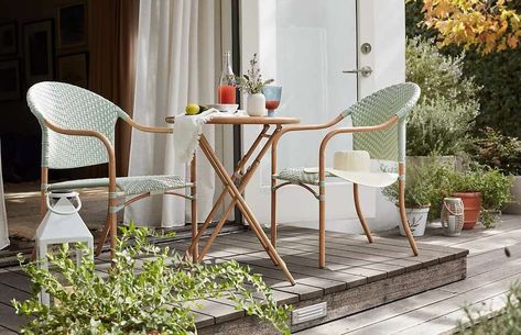 Outdoor furniture to upgrade your space this summer. Neutral Bed, Marble Bistro Table, Bistro Tables, Bistro Table Outdoor, Contemporary Dining Room, Outdoor Furniture Collections, Deck Furniture, Bistro Table, Small Space Living