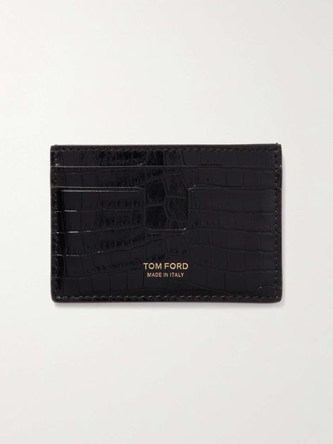 Shop TOM FORD Croc-Effect Leather Cardholder, Explore the latest in-season TOM FORD collection today on MR PORTER Tom Ford Card Holder, Men Wishlist, Cool Guy Gifts, Cardholder Aesthetic, Luxury Gifts For Him, Men Essentials, Tom Ford Collection, Tom Ford Leather, Mens Wallets