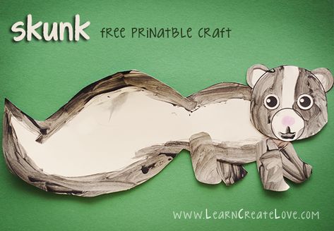 Preschool Skunk Craft, Skunk Template Free Printable, Skunk Crafts Preschool, Skunk Craft, Homeschool Rules, November Projects, Woods Animals, Preschool Animals, Bats Activities