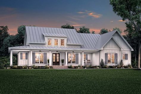 Country, Craftsman, Farmhouse Plan with 2395 Sq. Ft., 3 Bedrooms, 3 Bathrooms, 2 Car Garage Picture 5 Farmhouse House Plans, Farmhouse Exteriors, Angled Garage, Three Bed, Porch House, Spec House, Ranch Ideas, Wraparound Porch, Housing Ideas