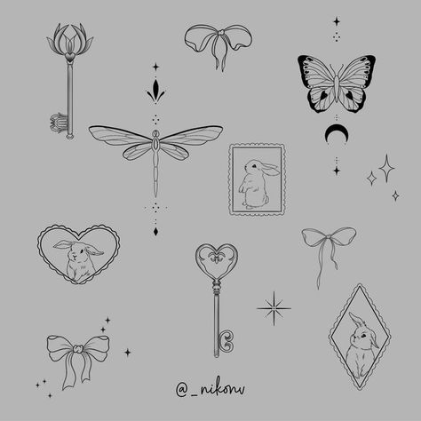 Cute Coverup Tattoos, Dainty Flash Tattoo, Laufey Tattoo, Valerie Tattoo, Nyc Tattoo Ideas, Start Tattoo, Flash Tattoo Sheet, Mini Tattoo Ideas, Tattoo Pricing