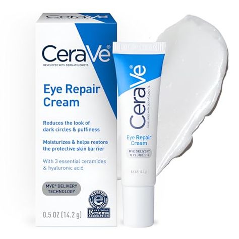 CeraVe Eye Repair Cream | Under Eye Cream For Puffiness And Bags Under Eyes | Hyaluronic Acid + Niacinamide + Marine Botanical Complex | Hydrating Eye Cream | Oil Free & Opthalmologist Tested Puffy Eye Cream, Cerave Eye Repair Cream, Eye Repair Cream, Puffy Eye, Bags Under Eyes, Moisturizing Eye Cream, Under Eye Cream, Hydrating Eye Cream, Anti Aging Face Serum