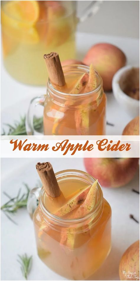 Warm Apple Cider Recipe - My Boys and Their Toys Warm Apple Cider Recipe, Easy Apple Cider Recipe, Jar Drinks, Cider Recipes, Apple Cider Drink, Themed Recipes, Cider Drinks, Apple Cider Recipe, Warm Apple Cider