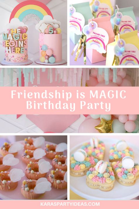 Third Birthday Party Ideas, Tassel Backdrop, Mlp Party, Magic Birthday Party, Magical Elements, Magic Birthday, Rainbow Cakes, Pony Birthday Party, Stunning Cakes