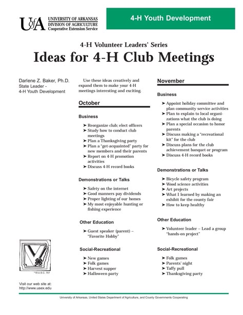 4h Leader Gifts, 4h Meeting Snacks, 4-h Meeting Agenda, 4h Group Activities, Games For 4h Meetings, Ideas For 4h Meetings, National 4h Week Ideas, 4 H Officer Installation Ideas, 4-h Buyers Thank You Gifts