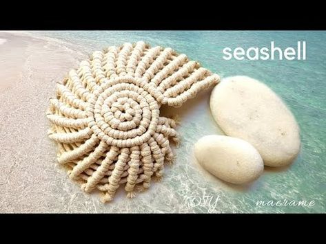 (77) DIY macrame seashell tutorial update: new extremely slow step by step instructions, boho home decor - YouTube Macrame Seashell, Macrame Beach, Seashells Patterns, Weaving Tutorial, Wall Art Crafts, Diy Macrame, Boho Home Decor, Boho Home, Macrame Diy