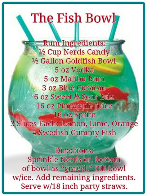 Fishbowl Drink, Alcholic Drinks, Mixed Drinks Alcohol, Liquor Drinks, Things To Eat, Boozy Drinks, Mixed Drinks Recipes, Alcohol Drink Recipes, Drinks Alcohol Recipes