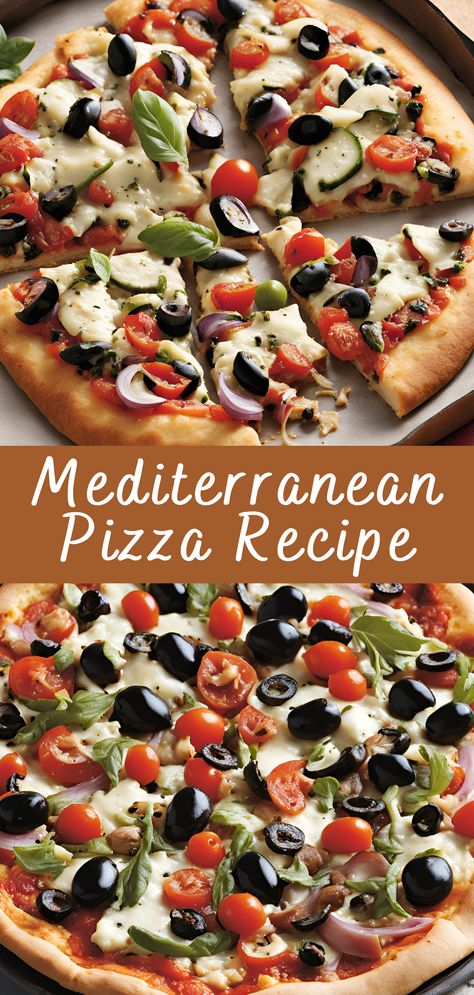 Mediterranean Pizza Recipe | Cheff Recipes Mediterranean Diet Pizza Recipe, Mediterranean Pizza Recipe, Mediterranean Diet Pizza, Naan Recipes, Chilli Beef Recipe, Crispy Chilli Beef, Diet Pizza, Mediterranean Pizza, Mediterranean Recipes Healthy