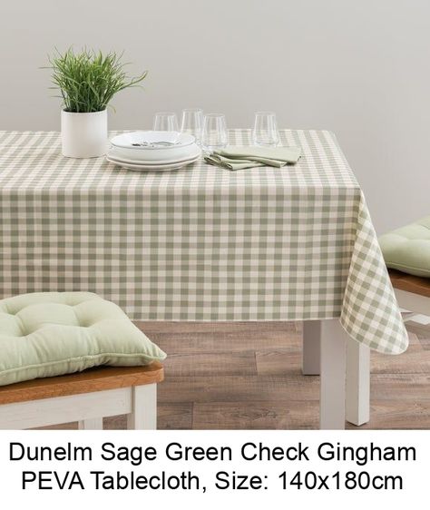 Flannel backed Sage gingham colourway Easy to wipe clean Great for everyday or occasional use Perfect for a quick update to your kitchen or dining table, this gingham printed tablecloth is perfect for everyday or occasional use. The sage colourway compliments any tableware and is easy to clean with one wipe, so your dinner setting will be easy and stress free. #tabledecor Green Gingham Tablecloth, Gingham Table Setting, Baby Breakfast, Gingham Tablecloth, Dinner Setting, Picnic Tablecloth, Summer Table, Garden Birthday, Summer Tables