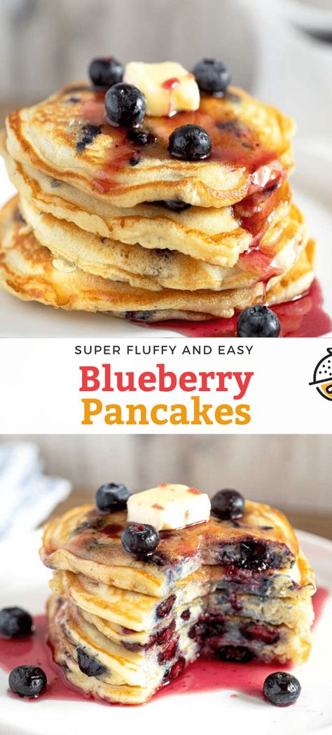 Best Blueberry Pancakes, Blueberry Pancakes Easy, Homemade Blueberry Pancakes, Fluffy Blueberry Pancakes, Easy Pancake Recipe, Homemade Pancakes Fluffy, Blueberry Pancakes Recipe, Easy Pancake, Fruit Pancakes