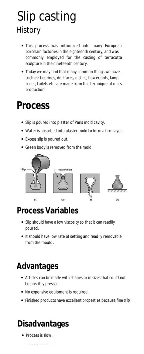 slip casting - history and process Slip Casting Ceramics Tutorial, Slip Casting Ceramics How To Make, Slip Mold Ceramics, Press Mold Ceramics, Slip Casting Ceramics Plaster Molds, Plaster Mold Making, Ceramic Slip Casting, Ceramic Mold Making, Slip Casting Molds