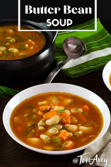 Carrot And Butterbean Soup, Butterbean Soup Recipes, Butterbean Soup, Passover Celebration, Lima Bean Soup, Vegan Broth, Butter Bean Soup, Soups And Stews Recipes, Cheesy Potato Soup