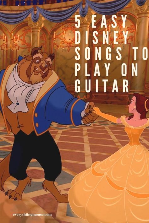 What are the best Disney Songs to play on guitar? Here is a great collection of easy Disney songs that you can play on the guitar which are suitable for beginners. #DisneySongs #DisneySongsGuitar Fun Songs To Play On Guitar, Easy Song To Play On Guitar, Disney Guitar Chords, Easy Songs To Play On Guitar, Song To Play On Guitar, Easy Songs On Guitar, Tangled Songs, Songs To Play On Guitar, Easy Guitar Songs For Beginners