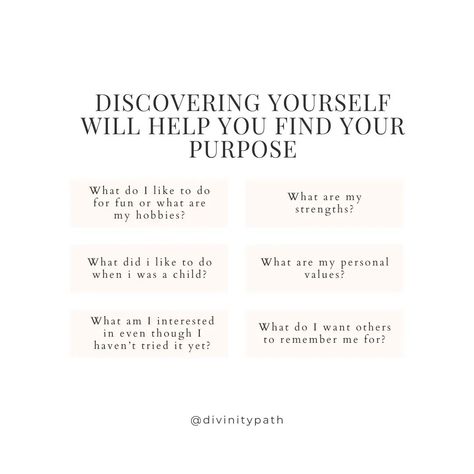 Let's ask ourselves the tough questions, dig deep within our souls, and unlock our true potential. 🌟 Because when you know yourself, you'll find your purpose. 🙌 So, let's get curious and start asking the right questions! #mentalhealth #savethearts #stressfree #behindthescenes #techniques #selfdiscipline #selfdiscoverycoach #selfdiscoveryquotes #selfdiscoverycoaching #selfdiscoverytools #findpurpose #findyourself #journalingprompts #journalinspiration Deep Self Discovery Questions, Questions For Self Discovery, 30 Questions For Self Discovery, Journey Of Self Discovery, Journaling Questions Self Discovery, Self Discovery Quotes, Asking The Right Questions, Finding Purpose, Dig Deep