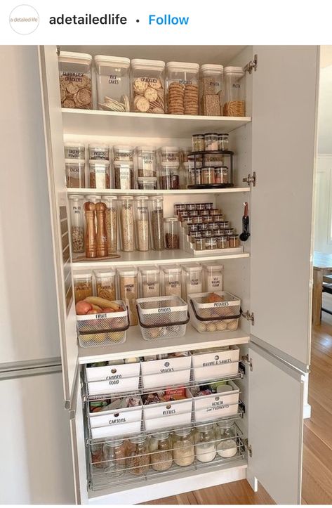 Supplement Storage, Tiny Pantry, Kitchen Cupboard Organization, Pantry Inspiration, Kitchen Wear, Storage Rooms, Organized Pantry, Pantry Organisation, Pantry Cupboard