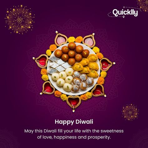 May the enchanting glow of Diwali sweeten your life with love, sprinkle happiness, and shower prosperity. Happy Diwali. #Quicklly #Quicklly_Official #Diwali #Diwali2023 #DiwaliWishes #HappyDiwali #LakshmiPooja #LakshmiPooja2023 #LakshmiPujan #DiwaliFestival #DiwaliCelebration #DiwaliTradition #IndianFestival #IndianCelebration #IndianTradition #DiwaliSweets #IndianSweets #IndianMirhai #DesiMithai Happy Diwali Photos, Diwali Photos, Diwali Sweets, Diwali Food, Food Wishes, Food Advertising, Diwali Wishes, Diwali Celebration, Food Graphic Design