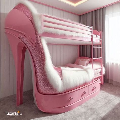 Barbie Bed, Barbie Room Decor, Unusual Beds, Unique Furniture Design, Cute Furniture, Cute Diy Room Decor, Pink Bedrooms, Bedroom Furniture Design, Room Makeover Bedroom