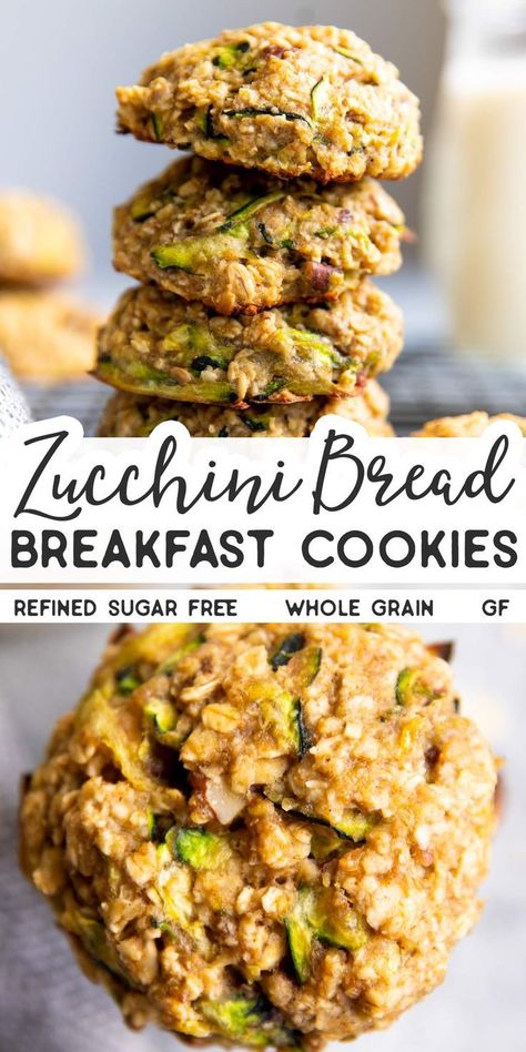 Beautiful Cookies Easy, Paleo Zucchini Cookies, Extra Zucchini Recipes, No Cook Breakfast Ideas Healthy, Caserta Zucchini Recipes, Low Formal Breakfast, Healthy Fats Recipes, Meteranian Breakfast, High Protein Breakfast Baked Goods