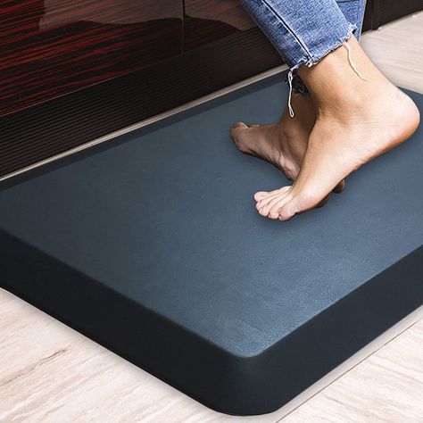 PRICES MAY VARY. Extra Thick 1” Mat, The performance is much better than 1/2" and 3/4" mat in the markets.high-density foam that reduce discomfort on feet, knees, legs, and back while standing for an extended period. NOT PVC!!!This mat is made of high-quality PU,no bad smells and safety. will not break down or compress over time.designed for long term use. This mats with beveled non-curling edge and specially designed non-slip bottom to prevent tripping.mat is stain-resistant, abrasion-resistant Standing Desk Amazon, Clean Kitchen Floor, Home Office Garage, Anti Fatigue Kitchen Mats, At Home Office, Kitchen Rugs And Mats, Office Garage, Anti Fatigue Mat, Stand Up Desk