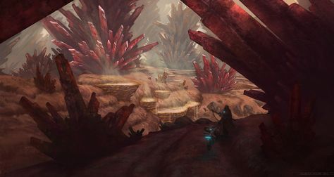 Crystal Forest by KlausPillon on DeviantArt Crystal Forest, Landscape Concept, Alien Worlds, Fantasy Places, Futuristic Art, Landscape Illustration, Environment Concept Art, Environmental Art, World Art