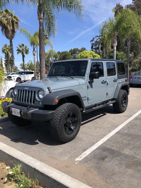 2015 Jeep Wrangler Unlimited Sport - Anvil exterior - 295/70/17 Nitto Terra Grappler - XD Rockstar wheels Jeep Wrangler White And Black, Jeep Wrangler Anvil Grey, Anvil Jeep Wrangler, 2015 Jeep Wrangler Unlimited Sport, 2020 Jeep Wrangler, 2015 Jeep Wrangler Unlimited, Jeep Baby, Pink Motorcycle, 2015 Jeep Wrangler