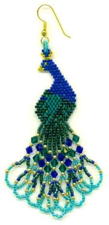 Commen Beaded Peacock, Stitch Jewelry, Peacock Earrings, Peacock Pattern, Brick Stitch Pattern, Beaded Crafts, Beaded Jewelry Patterns, Earring Patterns, Seed Bead Earrings