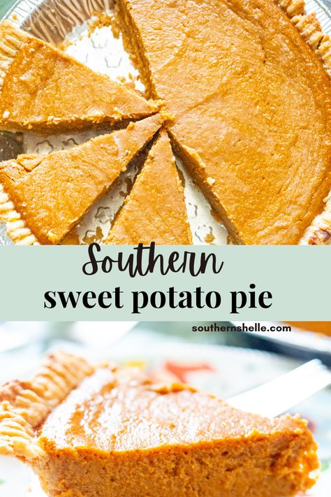 A classic sweet potato pie recipe-- perfectly spiced with a homemade pie crust. Deep Dish Sweet Potato Pie Recipe, Sweet Potato Pie Crust Recipe, Sweet Potato Pie Crust, Potato Pie Crust, Sweet Potato Pie Recipes, Sweet Potato Pie Filling, Sweet Potato Filling, Southern Sweet Potato Pie, Homemade Sweet Potato Pie