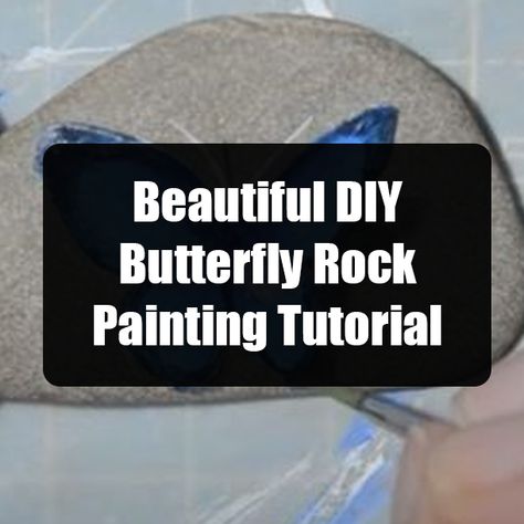 Beautiful DIY Butterfly Rock Painting Tutorial art diy do it yourself diy projects videos easy diy crafts diy and crafts diy crafts for 2021 diy projects 2021 diy 2021 diy butterfly rock painting Painted Rocks Butterfly Easy, Butterfly Rock Painting Easy, Butterfly Rock Painting, Paint A Butterfly, Memorial Rocks, Rock Painting Tutorial, Diy Butterfly, Rock Painting Ideas Easy, Diy Projects Videos