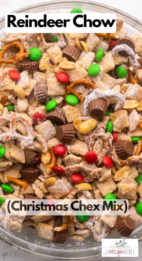 Christmas Chex Mix Almond Bark, Reindeer Mix Recipe White Chocolate, Christmas Chex Mix With Almond Bark, Recipe For Puppy Chow Chex Cereal, Chex Mix Reindeer Chow, Chex Snack Mix Recipes Sweets, White Chocolate Peanut Butter Chex Mix Recipes, Puppy Chow Recipe Christmas, Sweet Chow Chow Recipe