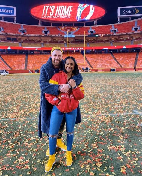 Travis Kelce And Kayla Nicole, Personality Pics, Black Woman White Man, Interacial Couples, Interracial Couple, Interracial Relationships, Bella Hadid Outfits, Tv Personality, Interracial Love