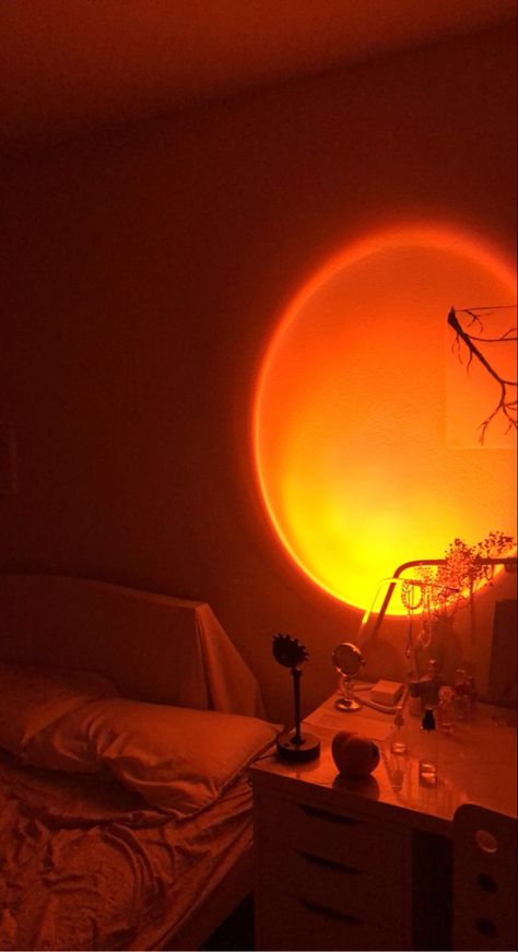 Orange Lighting, Rainbow Lamp, Orange Led Lights, Apartment Lighting, Orange Rooms, Orange Icons:), Bedroom Lamps, Awesome Bedrooms, Led Wall Lights