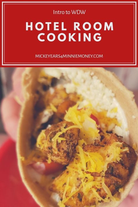 Everything you need to know about cooking in your wdw hotel room Hotel Room Recipes, Cooking In Hotel Room, Cooking In A Hotel Room, Hotel Cooking Ideas, Hotel Dinner Ideas Meals, Hotel Room Breakfast Ideas, Hotel Meals Ideas Simple, Hotel Food Ideas Room, Hotel Room Food Ideas