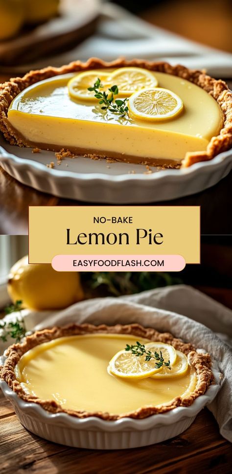 This No Bake Lemon Pie is a refreshing and tangy dessert that captures the essence of summer. With its smooth, creamy filling made from sweetened condensed milk and fresh lemon juice, it’s easy to prepare and even easier to enjoy. Perfect for family gatherings or a casual afternoon treat, this pie takes you right back to those sunny, nostalgic moments at grandma’s house. Milk Pie Recipe, Lemon Pie Recipe Condensed Milk, Sweetened Condensed Milk Desserts, Condensed Milk Recipes Easy, Pie Filling Desserts, Recipe Condensed Milk, No Bake Lemon Pie, Condensed Milk Desserts, Sweetened Condensed Milk Recipes