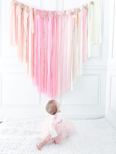 Pink Streamer Backdrop, Fairytale Birthday, Daisy Baby Shower, Motto Party, Streamer Backdrop, How To Make Decorations, Fringe Backdrops, Star Garland, Perfect House