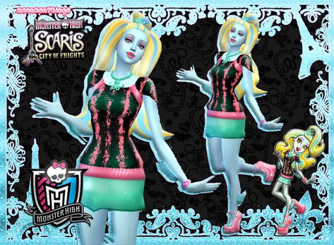 MH - Scaris Lagoona Blue | Mooneonnature on Patreon Sims Halloween Costume, Lagoona Blue, Sims 4 Characters, Sims 4 Cc Packs, Girl Movies, Sims 4 Cas, Cc Sims, Least Favorite, Sims 4 Clothing