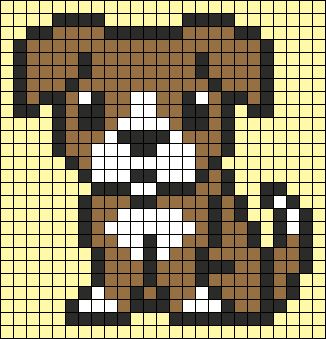 Dogs Cross Stitch Pattern, Cross Stitch Dog Patterns Free, Pixel Dog Art, Pixel Art Chien, Dog Alpha Pattern, Puppy Pixel Art, Dog Perler Bead Patterns, Pixel Art Dog, Dog Pixel Art