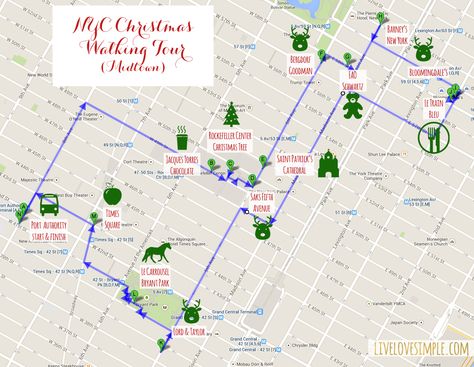 A NYC Christmas Walking Tour! #NYC //  #NYCChristmas #family Xmas In New York, New York City Christmas, Nyc Holidays, Nyc Map, New York City Vacation, New York Vacation, Ny Trip, Nyc Christmas, New York Tours