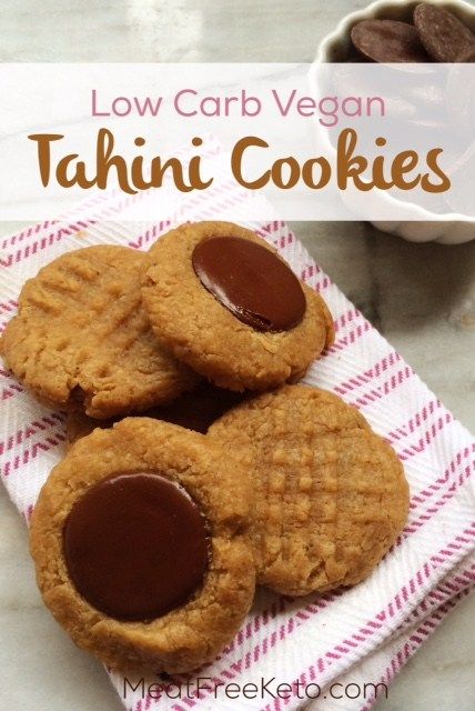 Galletas Keto, Diy Cookies, Tahini Cookies, Vegan Keto Recipes, Cookies Gluten Free, Keto Vegan, Low Carb Dessert, Low Carb Vegan, Vegetarian Keto