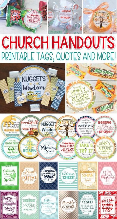 LDS Printables - QUOTES & Handout Tags! Great for Relief Society, Young Women YW, Seminary, Activity Days and Visiting Teaching! #mycomputerismycanvas Church Gifts Ideas, Gifts Ideas For Women, Church Outreach, Lds Relief Society, Lds Printables, Quotes Printable, Church Gifts, Relief Society Activities, Christian Crafts