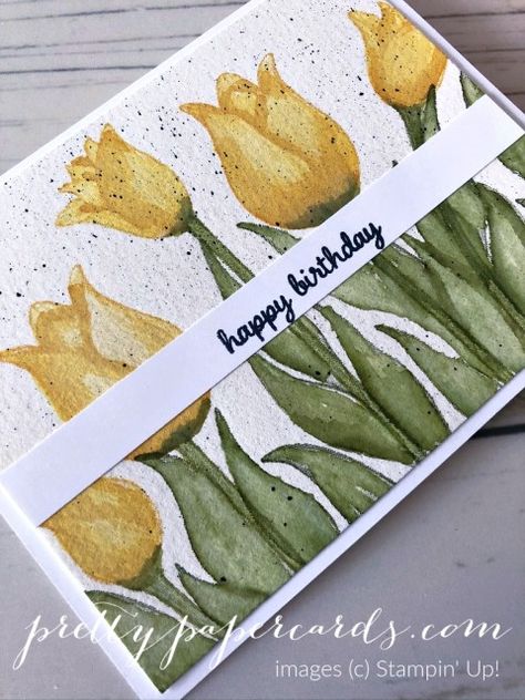 Tulip Birthday, Wall Hanging Paper Craft, Hanging Paper Craft, Craft For Home Decoration, Tulips Card, Birthday Card Drawing, Masculine Birthday Cards, Bday Cards, Card Drawing