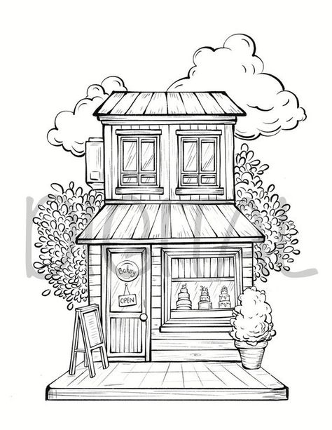 Storefronts Buildings Coloring Pages, Architecture, Procreate, Letter Size - Etsy Coloring pages #coloringpages Coloring page #coloringpage Adult Coloring pages #adultcoloringpages Coloring pages adult #coloringpagesadult Coloring books #coloringbooks 2.520 Printable Adult Coloring Pages, Makijaż Smokey Eye, Coloring Book Art, Urban Sketching, Cute Coloring Pages, Book Art Drawings, Line Art Drawings, Coloring Book Pages, Free Coloring Pages