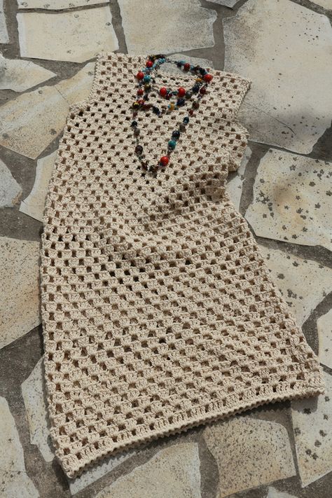 Crochet Dresses Ideas, Crochet Shift Dress, How To Crochet A Dress, Simple Crochet Dress, Granny Dress, Crochet Tunic Dress, Crochet Top Dress, Mode Crochet, Crochet Dresses