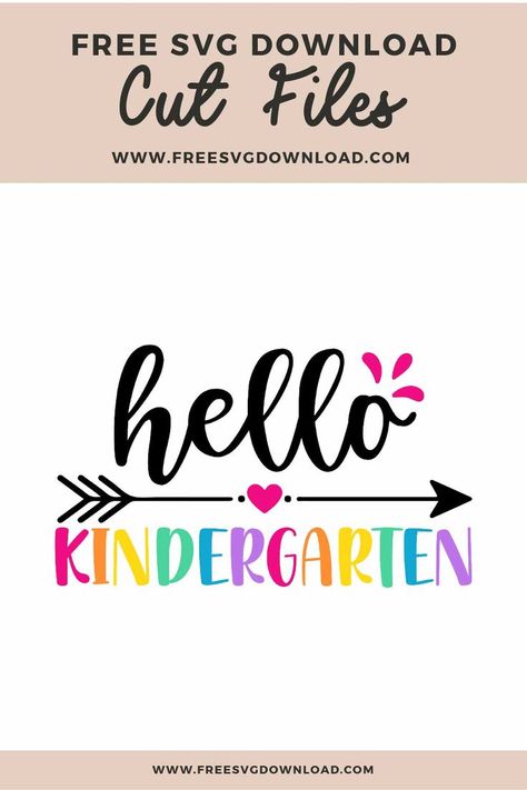 Pencil Svg, Apple Svg, Kindergarten Svg, Hello Kindergarten, Teacher Projects, Svg Rainbow, Cricut Svg Files Free, Teacher Freebies, Teacher Craft