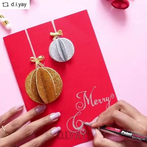 DIY Christmas Greeting Card by @d.i.yay #REPOST DIY Christmas Greeting Card | Follow @d.i.yay #diy #diyvideo #diyprojects #diytutorial… | Instagram Handmade Gift For Parents, Christmas Cards Origami, Origami Christmas Cards Diy, Christmas Card Ideas For Parents, Greeting Cards Handmade For Christmas, Christmas Cards For Parents From Kids, Christmas Card Activities For Kids, Christmas Card Handmade Kids, Christmas Card Crafts For Kids Easy Diy