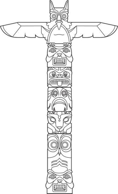 Totem Drawing, Totem Pole Drawing, Pole Drawing, Totem Pole Tattoo, Indian Totem Pole, Tattoos Meaning Strength, Native American Totem Poles, Indian Totem, Raven Totem