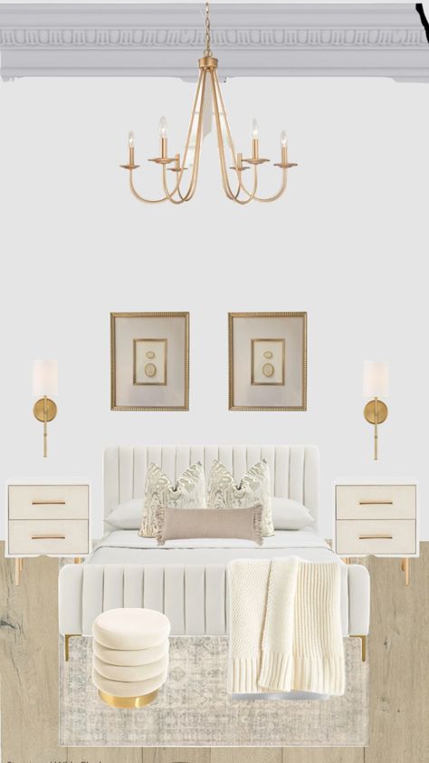 #goldnwhite Room Inspo Gold And White, Modern White And Gold Bedroom, Gold Room Accents, White And Gold Room Aesthetic, Gold Room Aesthetic, White And Gold Bedroom Ideas, Gold And White Bedroom, Room Shuffles, White Gold Room