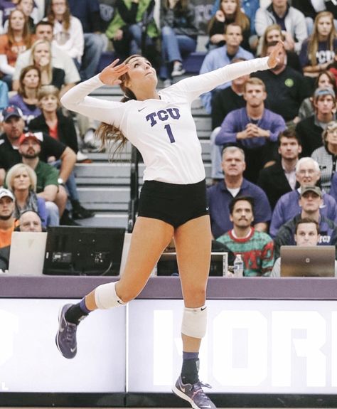 Tcu Volleyball, D1 Volleyball, D1 Athlete, Volleyball Uniform, College Athlete, Indoor Volleyball, Volleyball Uniforms, Olympic Badminton, Olympic Games Sports